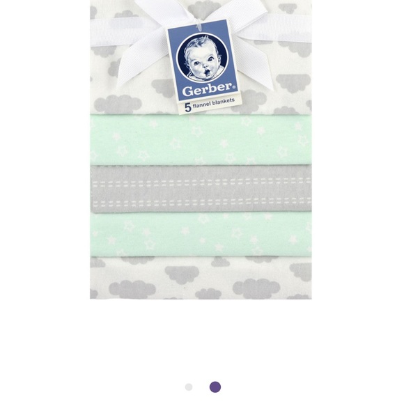 Gerber 5-Pack Green Flannel Receiving Blankets - Picture 3 of 7